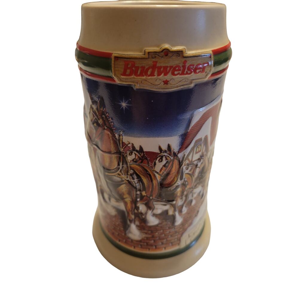 Budweiser Holiday Stein 1998 Grants Holiday Farm Great Condition